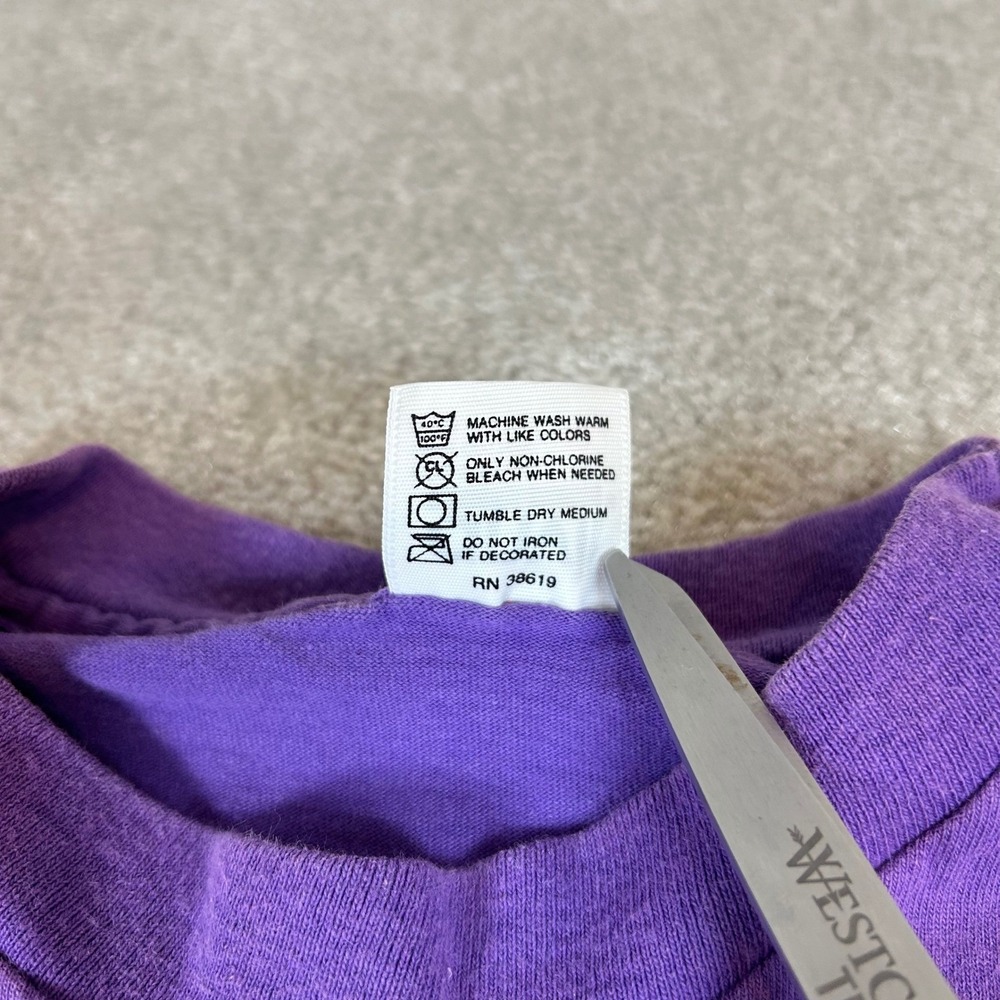 Vintage‎ 90s Jesus T-Shirt Men's XL Purple Yes Lets Go The Continentals USA Made - Picture 5 of 11